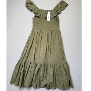 Dotti Women's Cotton on/Off-the-Shoulder Cover-up Dress - Olive large $62